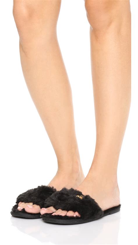 jet set faux fur slide slippers michael kors|Janis Faux Fur Slipper .